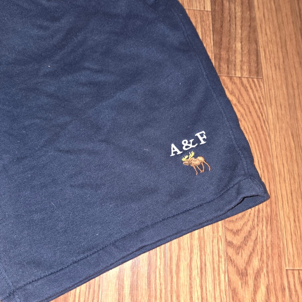 Mens Abercrombie & Fitch Soft A&E Shorts Navy Blue XS fleece - Picture 3 of 4